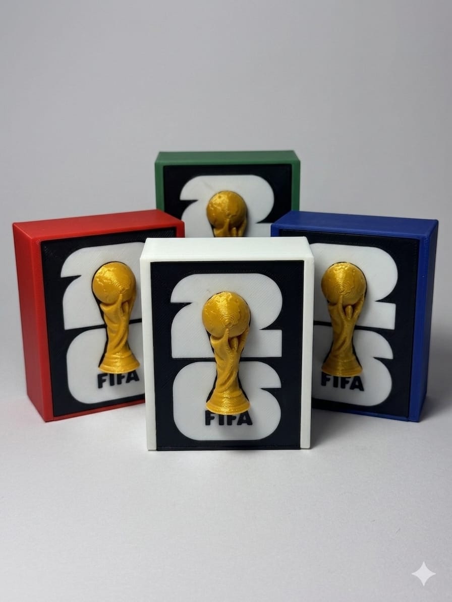 Caja decorativa con trofeo en relieve impresa en 3D Tacna Peru