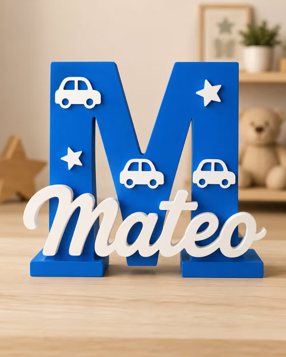 Letra 3D decorada con nombre impresa en 3D Tacna Peru