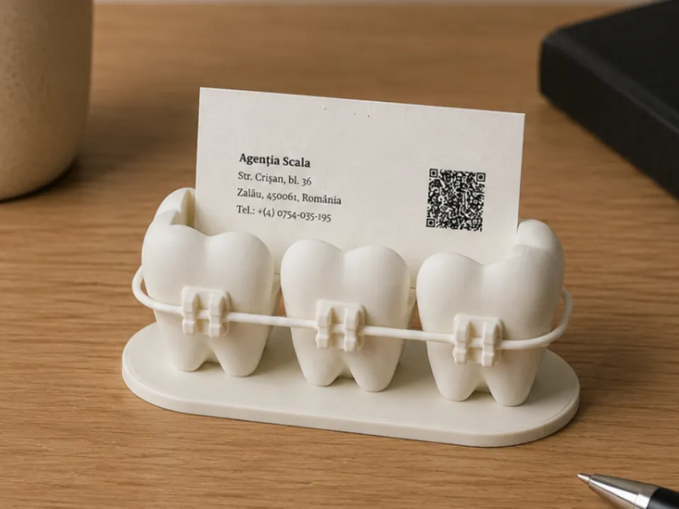 Porta tarjetas dental con diseno de muelas impreso en 3D Tacna Peru