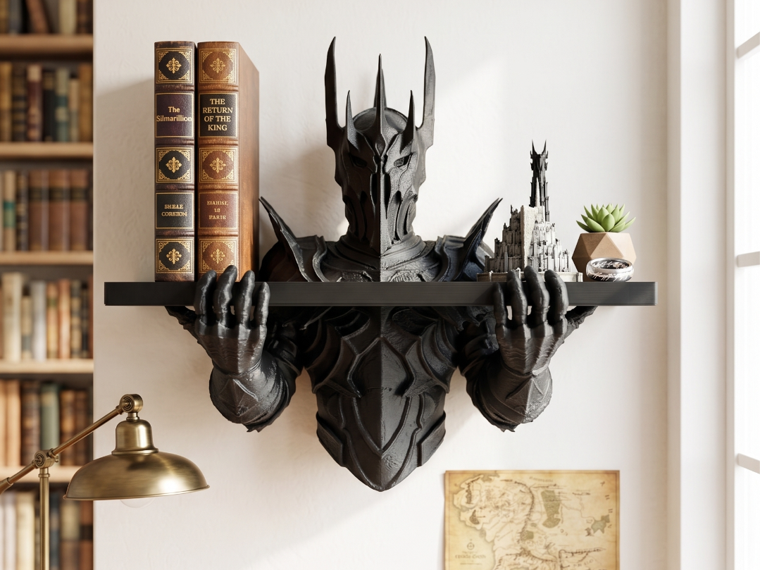 Repisa decorativa armadura de Sauron impresa en 3D Tacna Peru