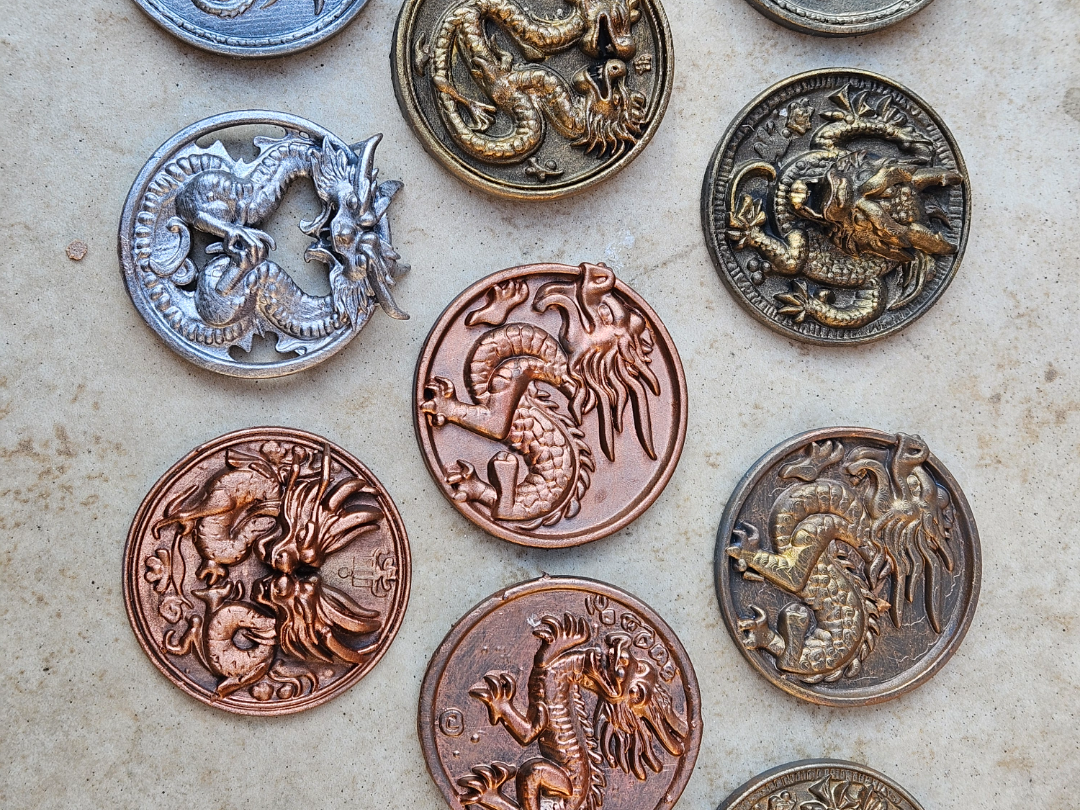 Monedas de dragon coleccionables impresas en 3D Tacna Peru