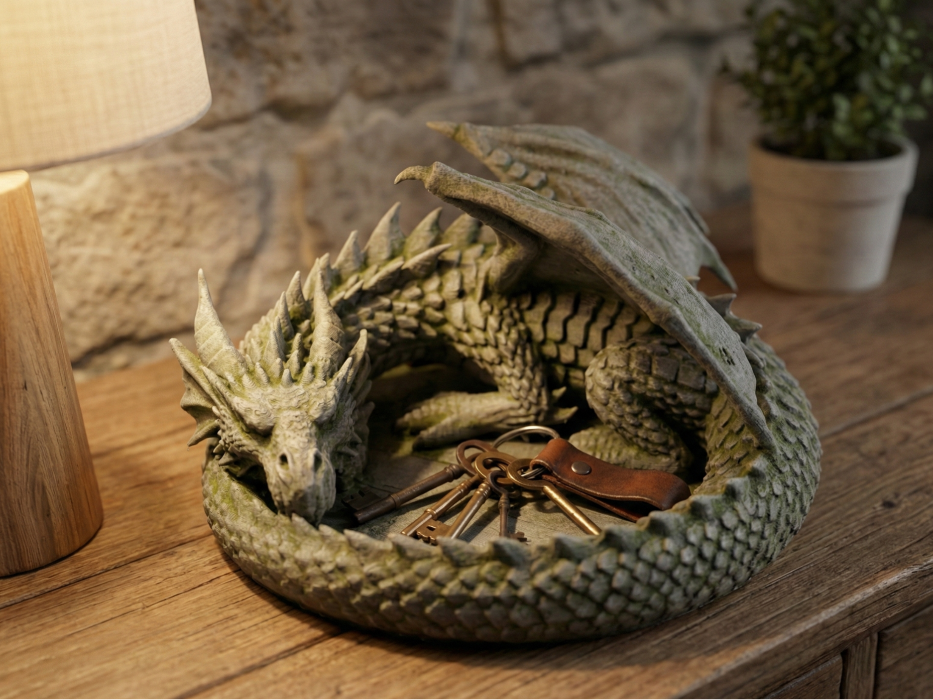 Bandeja dragon dormido para llaves impresa en 3D Tacna Peru